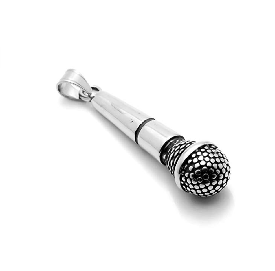 Microphone Necklace Disc Jockey Rapper Jewelry Hip Hop DJ Chain Microphone 24in.