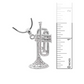 Trumpet Necklace Horn Simulated Diamond Musical Instrument Trumpet Horn Chain Music 20in.