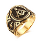 Gold Color Freemason Masonic Ring Band Past Master Mason Ring Prince Hall Mason Gift