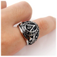 Black Silver Color Master Mason Ring Fraternity Mens Freemason Ring