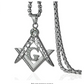 Silver Stainless Steel Masonic Chain Freemason Necklace Diamond Past Master Gift Square Compass G Regalia