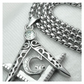 Silver Stainless Steel Masonic Chain Freemason Necklace Diamond Past Master Gift Square Compass G Regalia