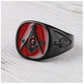 Red & Black Freemason Ring Masonic Ring Square & Compass Red Enamel Ring Stainless Steel