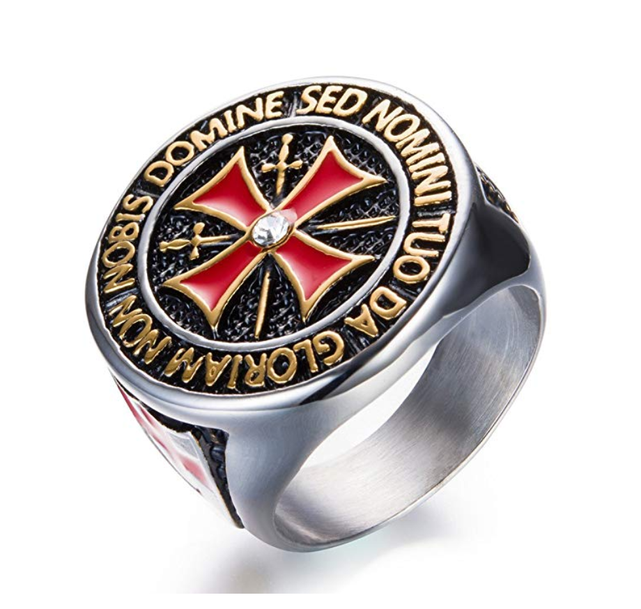 Gold Silver Color Knights of Templar Ring Masonic Ring Freemason Regalia Master Mason Gift Red Cross Ring