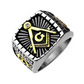 Masonic Ring Silver Color Freemason Rings Jewelry Regalia Gift Square & Compass Mason Gift