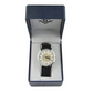 Masonic Watch Freemason Regalia Jewelry black leather Band Gold Compass & Square Gift Box
