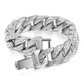 Silver Color Watch Simulated Diamond Watch Cuban Link Necklace Bracelet Set Tennis Chain Hip Hop Watch Earring Bundle