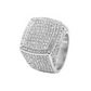 Silver Color Watch Simulated Diamond Watch Bundle Cuban Bracelet Tennis Necklace Diamonds Bust Down Ring Set