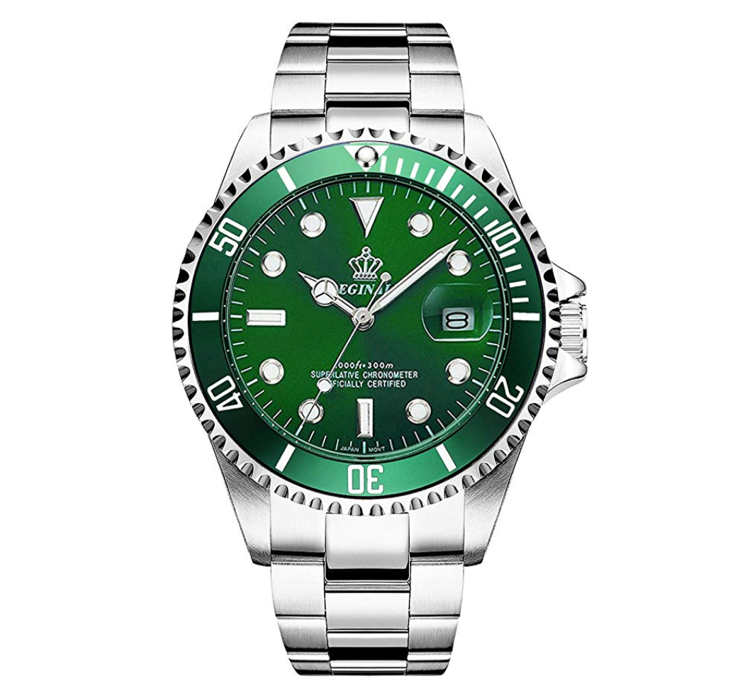 Green Hulk Watch Silver Color Sports Dress Watch Luxury Business Watch ...