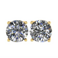 4ct. Round Circle Solitaire 925 Sterling Silver Gold Diamond Stud Solitaire Mens Womens Earring