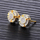 7mm 925 Sterling Silver Hip Hop Earrings Gold Diamond Round Circle Windmill Earring Mens Screw Back