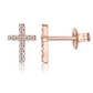 7mm Gold Tone Simulated-Diamonds Cross Earrings Jesus Christian Jewelry Diamond Cross Silver Color Metal Alloy Earring
