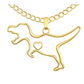 Dinosaur Heart Necklace Dinosaur Pendant Chain T-rex Jewelry Tyrannosaurus Triceratops 18in.