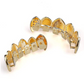 Grillz Gold Color Metal Alloy Teeth Rapper Jewelry Iced Out Dental Grills Simulated-Diamond Grillz Gold Fang Grillz Diamond Hip Hop Mold Kit
