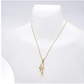 Trumpet Pendant Necklace Music Rope Twist Chain Trumpet Horn Gold Color Metal Alloy 24in.