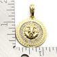 Lion Medallion Necklace Medusa Chain Iced Out Simulated-Diamond Gold Color Metal Alloy African Lion Leo Jewelry 24in.