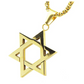 Star of David Necklace Jewish Star Chain Six Point Star Pendant Hebrew Israelite Israel Jewelry Gold Stainless Steel 24in.