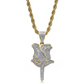 Rose Flower Chain Iced Out Diamond Lil Uzi Vert Necklace Hip Hop Floral Jewelry Gold Silver Color Metal Alloy 24in.