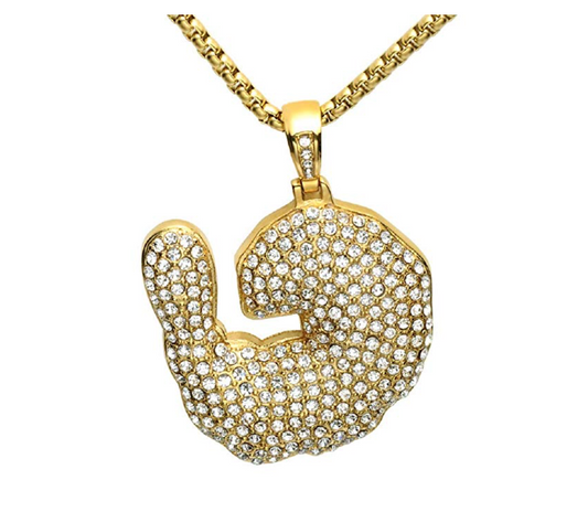 Crayfish Chain Shrimp Gold Color Metal Alloy Simulated Diamond Necklace Supreme Patty Chain Silver Necklace Hip Hop 24in
