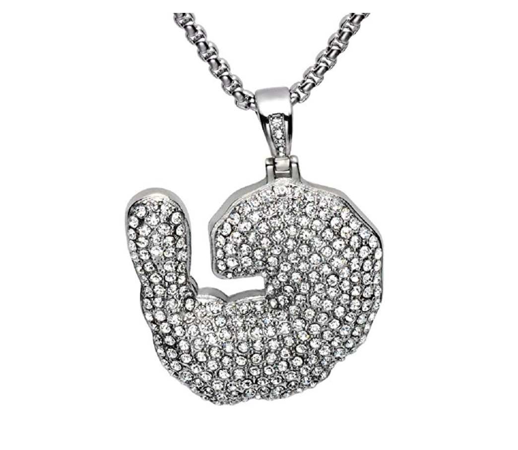 Crayfish Chain Shrimp Gold Diamond Necklace Supreme Patty Chain Silver Necklace Hip Hop 24in