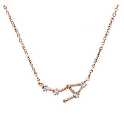 Libra Star Necklace Astrology Zodiac Jewelry Libra Chain Pendant Libra Birthday Gift Simulated Diamonds 18in.
