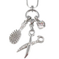 Rose Gold Hair Brush Scissors Necklace Cosmetologist Jewelry Hair Stylist Chain Hairdresser Salon 23in.