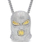 Ski Mask Chain Robber Necklace Simulated Diamond Chain Hip Hop Pendant Gun Money Bag Chain Silver Gold Color Metal Alloy 24in.